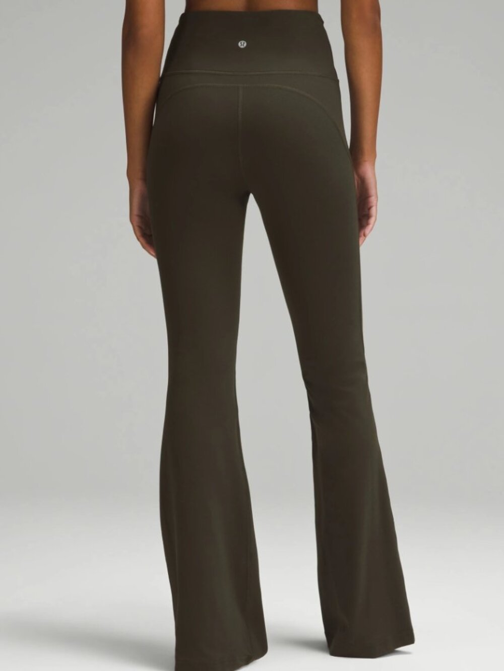 Lululemon Groove Super High-Rise Flared Pant, compression, olive, size 6. - Picture 2 of 5
